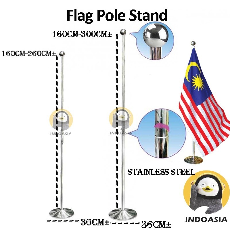 Flag Pole Stand Indoor Tiang Bendera Stainless Steel Flag Pole With ...