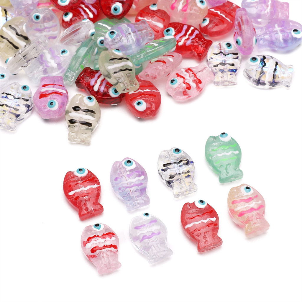 Glass Hand-painted Cute Cartoon Fish Bead String Used For DIY Jewelry ...