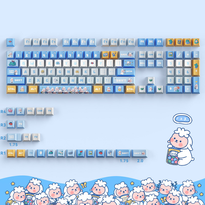 Curly Haired Lamb Keycaps PBT DYE-sublimation Cherry Profile DIY Design ...