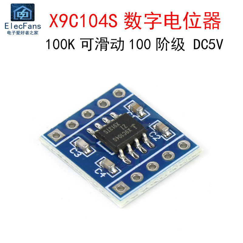 X9c104s Digital Potentiometer Module Full Range 100K Slidable 100-Class ...
