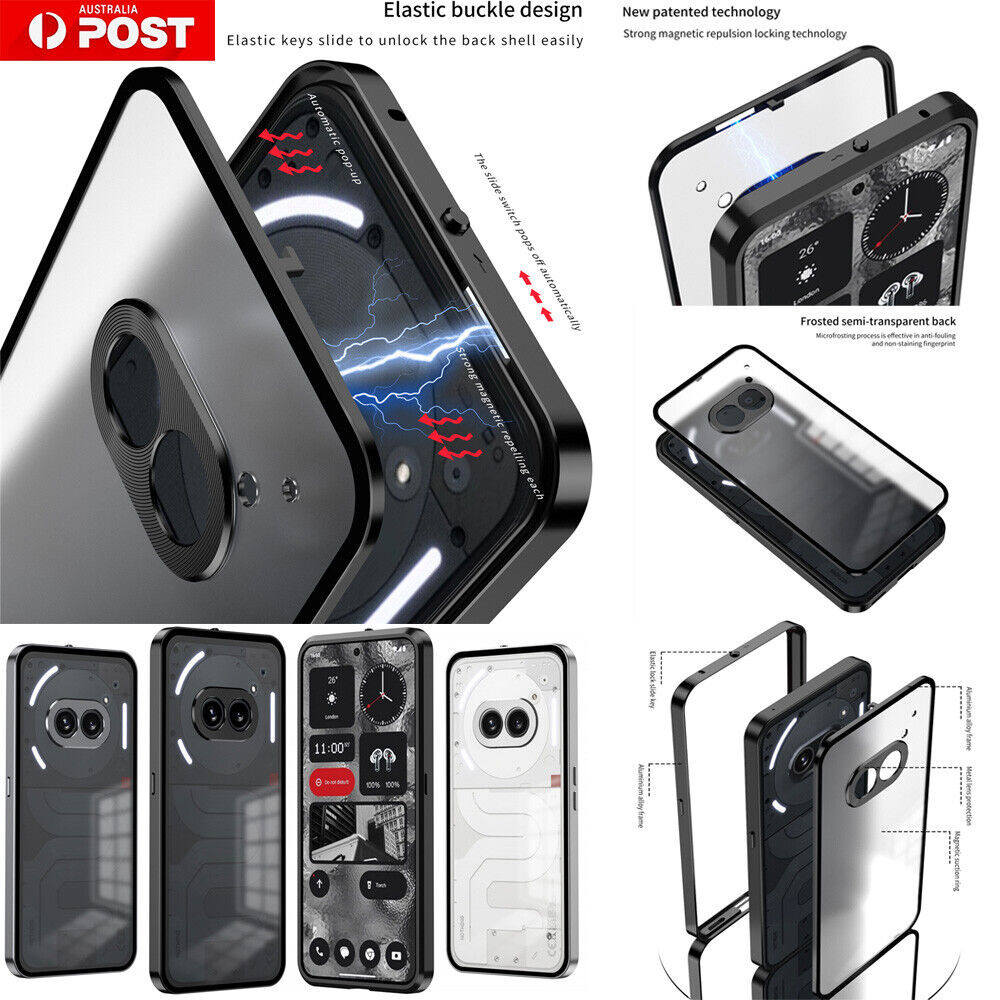 For Nothing Phone (2) (2a) Hybrid Alloy Buckle Magnetic Case Aluminum ...