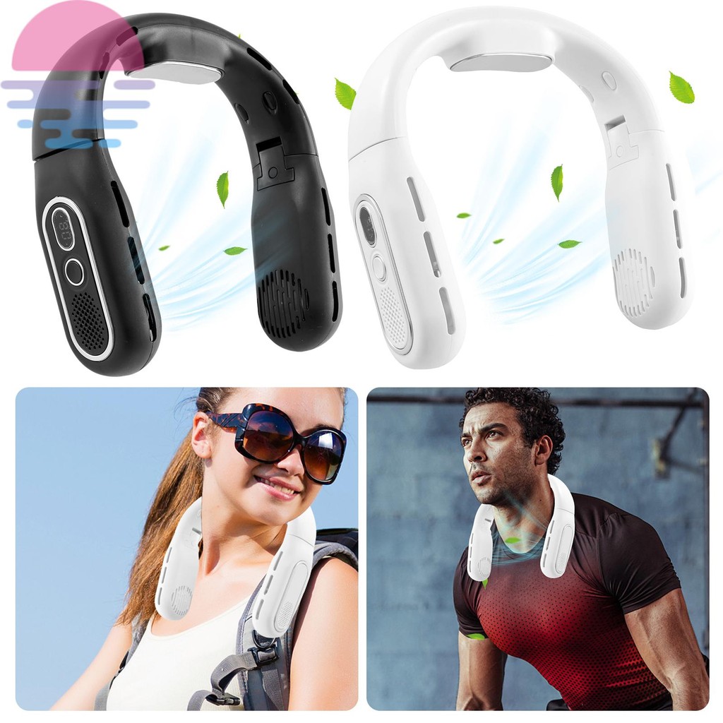 Portable Neck Fan Foldable Wearable Personal Fan 3000mAh Rechargeable ...