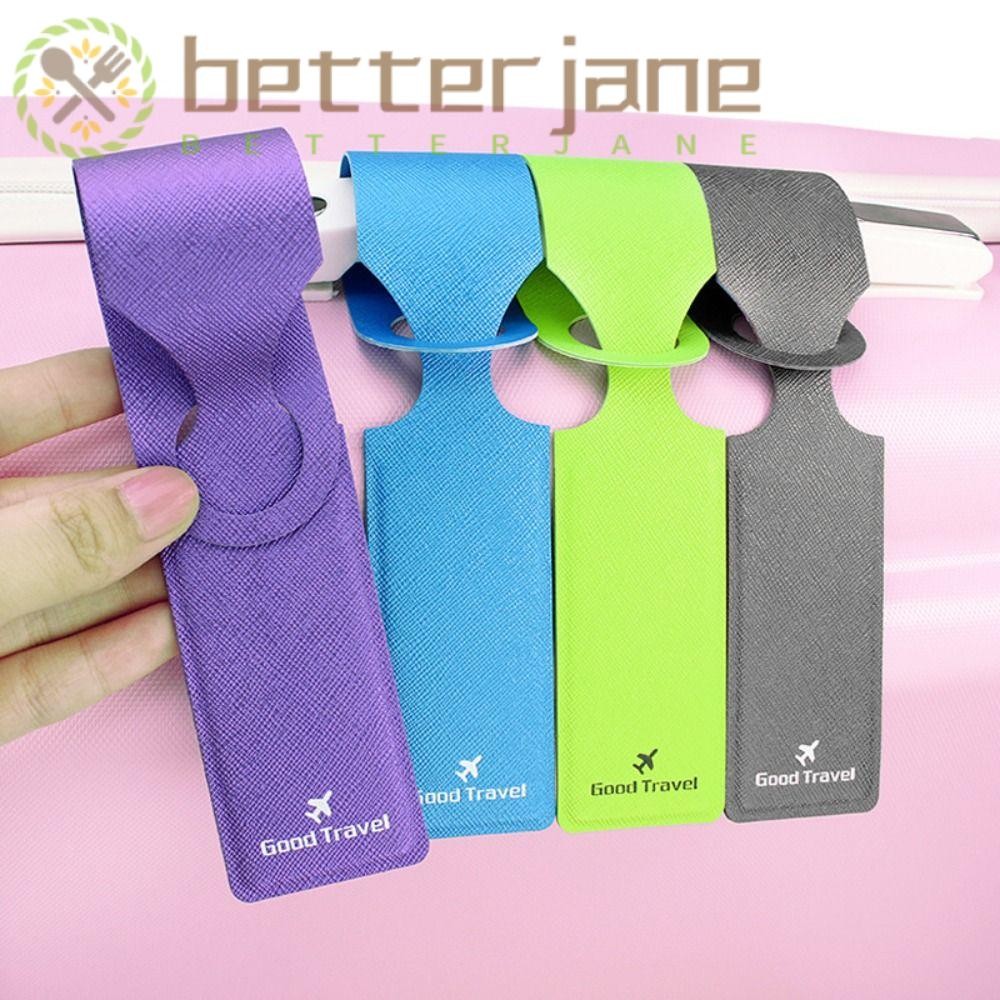 BETTERJANE Luggage Tags, PU Portable ID Address Label Holder, Travel
