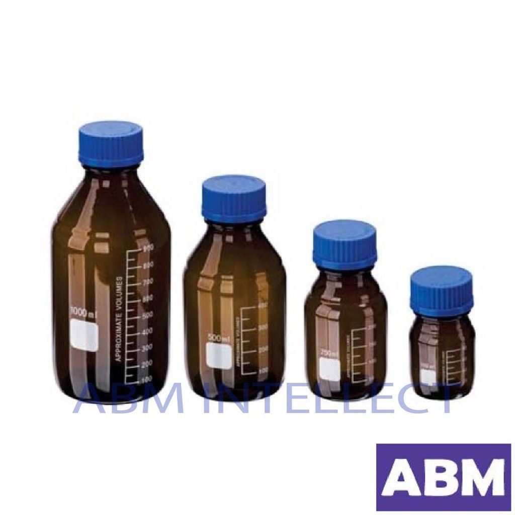 Reagent Bottle Silk Mouth Amber Glass Lab Bottle 100ml / 250ml / 500ml ...