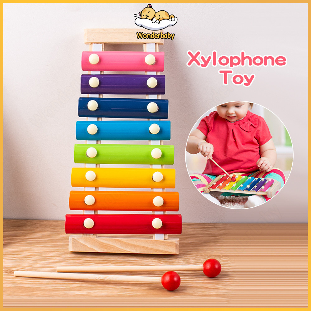 Wonderbaby 8 Notes Wooden Xylophone Wooden Baby Musical Learning Toy ...