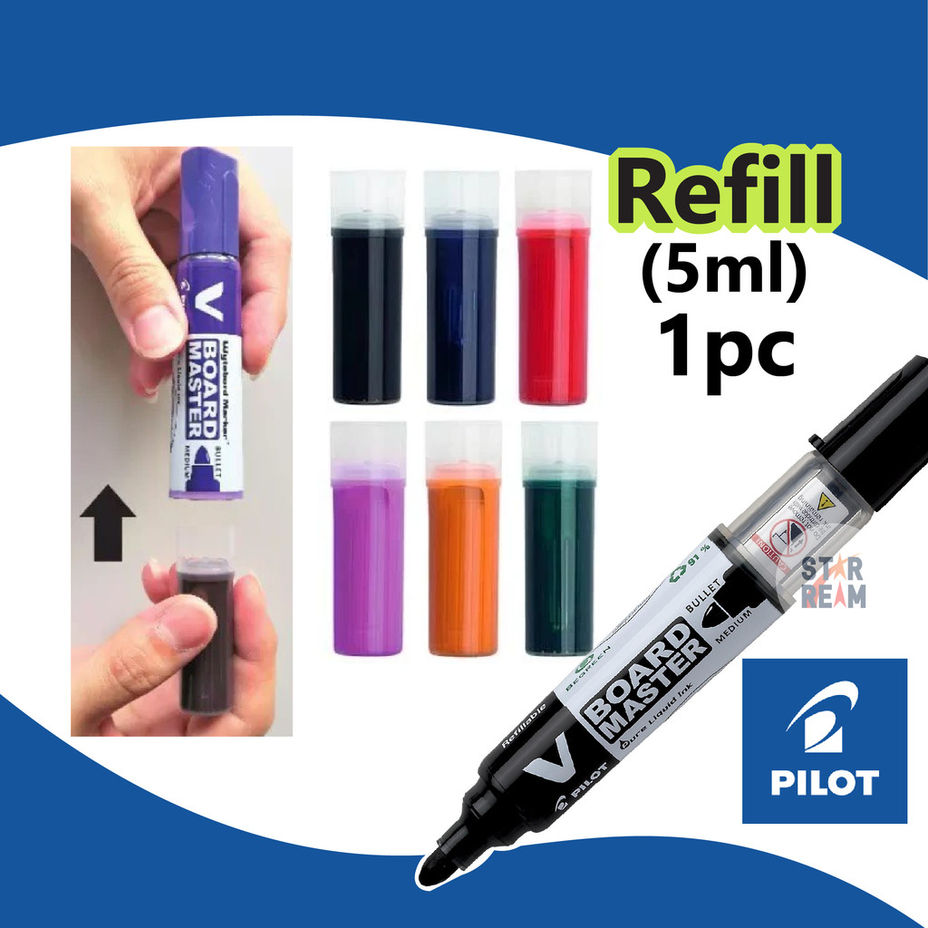 (1pc) Refill Ink Cartridge (5ml) Pilot V Board Master Whiteboard Marker ...
