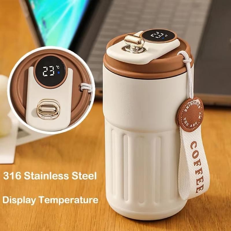 460ML Smart Coffee Mug LED Temperature Display Stainless Steel Thermos ...