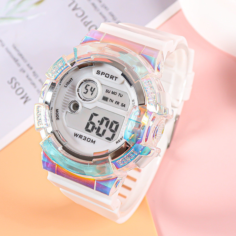 Digital Watches Life Waterproof Translucent Design Multifunction Alarm ...