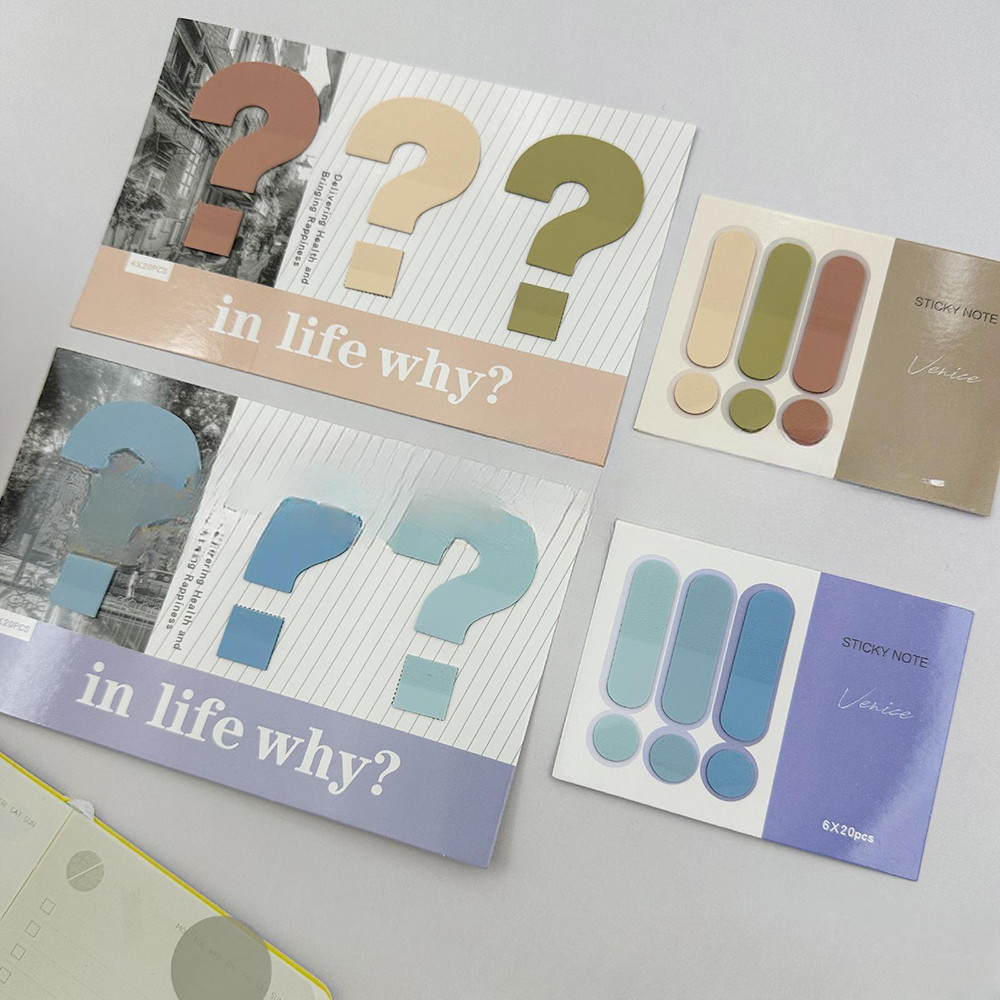Creative Color PET Question Mark Sticky Note Tearable Adhesive Memo ...