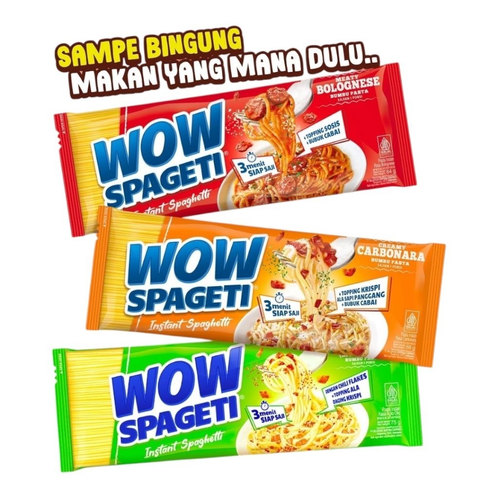 wow Spageti instant Spaghetti kemasan 75g. | Shopee Malaysia