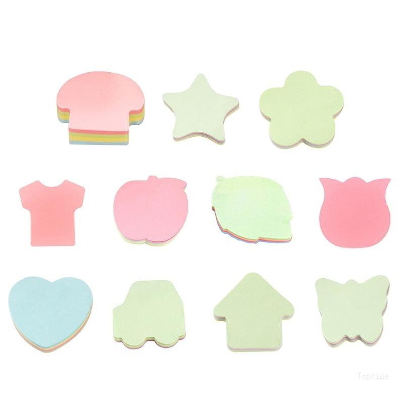 Top 100 Sheets Pad Cute Sticky Note Paper Set 4 Colors Pad Portable ...