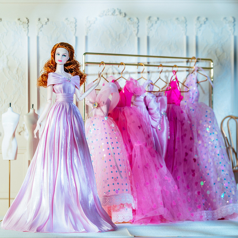 Fairy Princess Original High-Quality Doll Clothes Fairy Supermodel Pink  Doll Dress Set