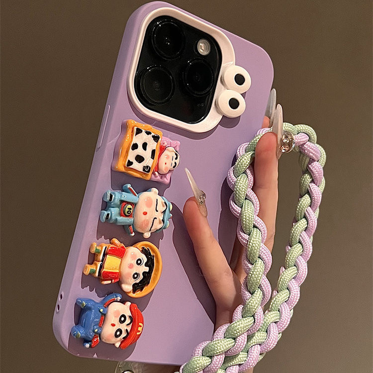 So Cute Crayon Shin Chan Doll Hand rope Soft Silicone Case for ip ...