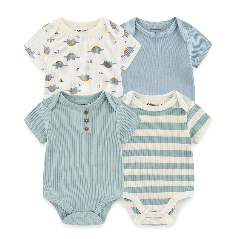 The Caleb - Baby Unisex 4pcs Cartoon Print Bodysuits I main image 0