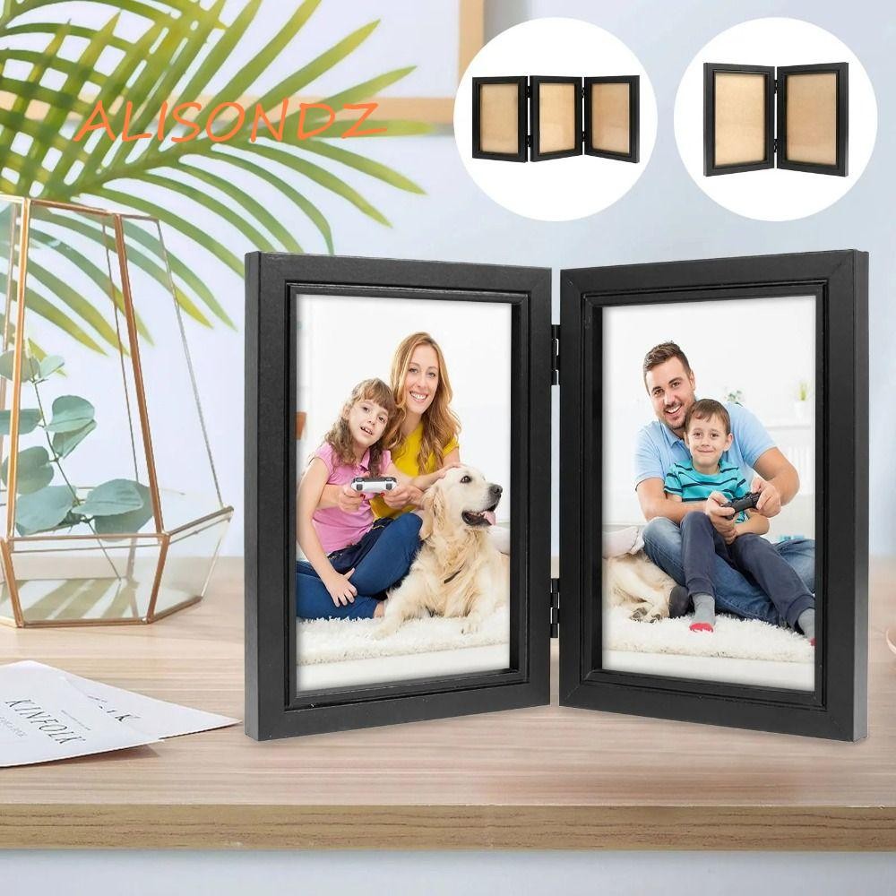 ALISONDZ Desktop Album Set, Double/Triple Wooden Foldable Hinge Photo ...