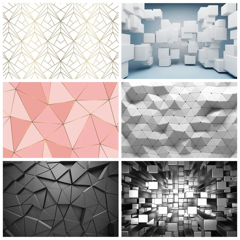 Custom 3D Geometric Pattern Backdrop Modern wallpaper mural ...