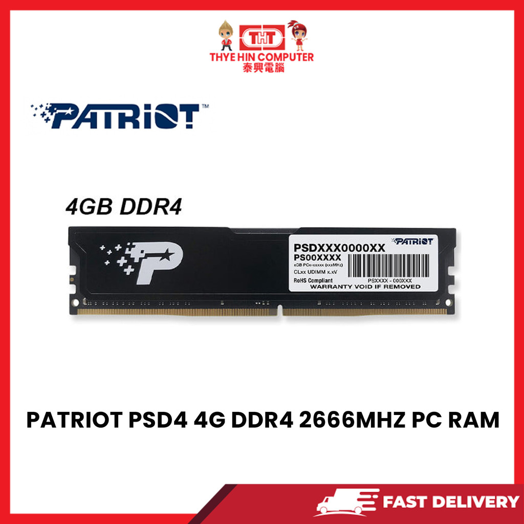 PATRIOT PSD4 4G DDR4 2666MHZ PC RAM | Shopee Malaysia