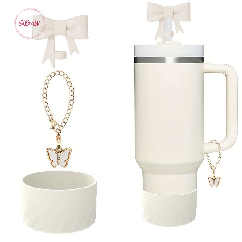 Tumbler Accessories Set, Straw Cover Cap & Water Bottle Silicone Boot ...