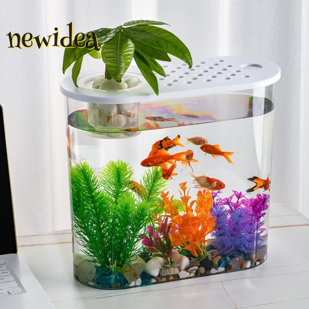 Photo inspiration: Gallery Detail: Newidea Goldfish Tank Plastic Transparent Goldfish Bowl Cylinder Mini Aquarium