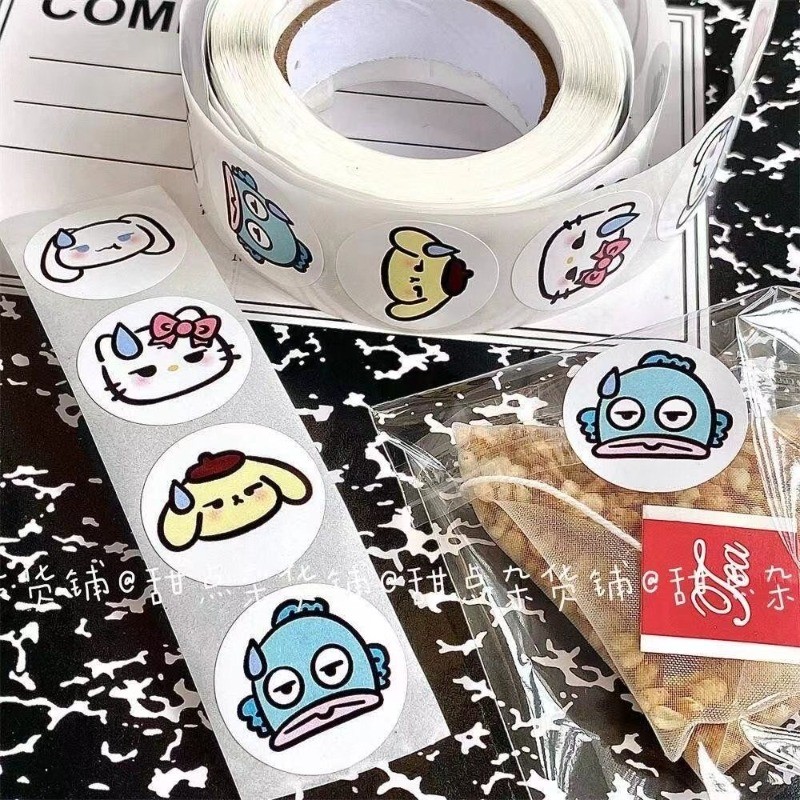 500pcs/Roll Cartoon Sanrio Stickers Kawaii Hello Kitty Kuromi Melody ...