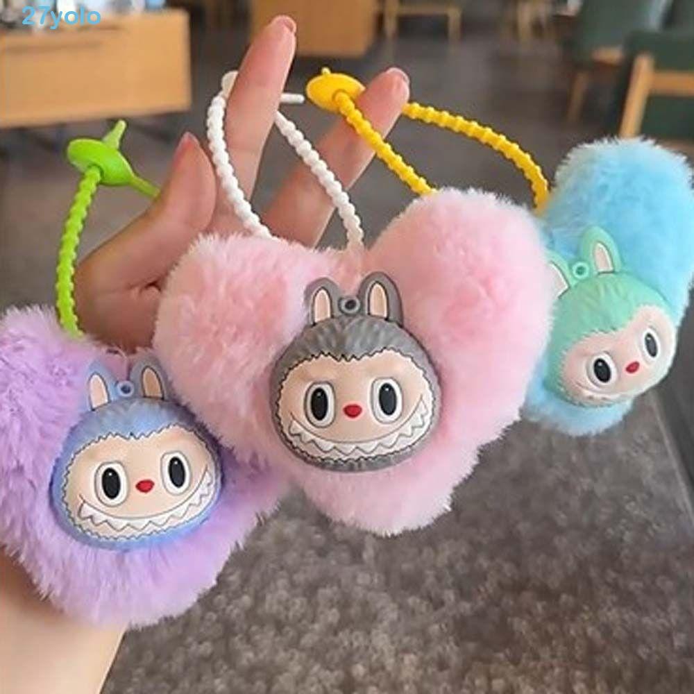 YOLO 4 Colors Labubu Keyrings, Bunny Plush Cartoon Dolls Labubu ...