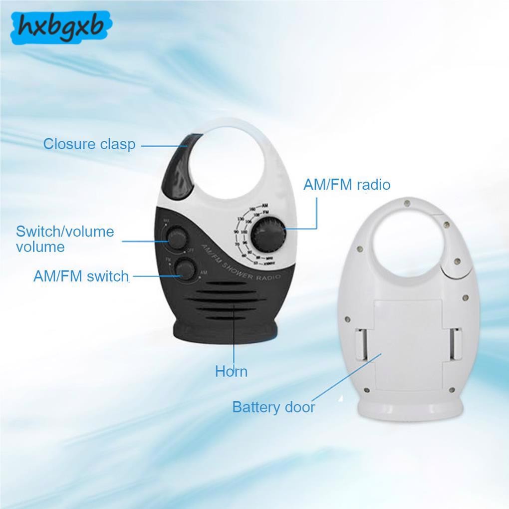 Mini FM AM Waterproof Shower Music Hi-Fi Hanging Powerful Radio Radio ...