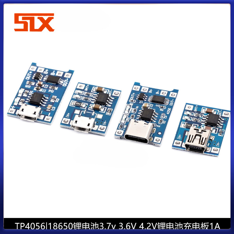Type-c/Micro/Mini USB 5V 1A 18650 TP4056 Lithium Battery Charger Module ...