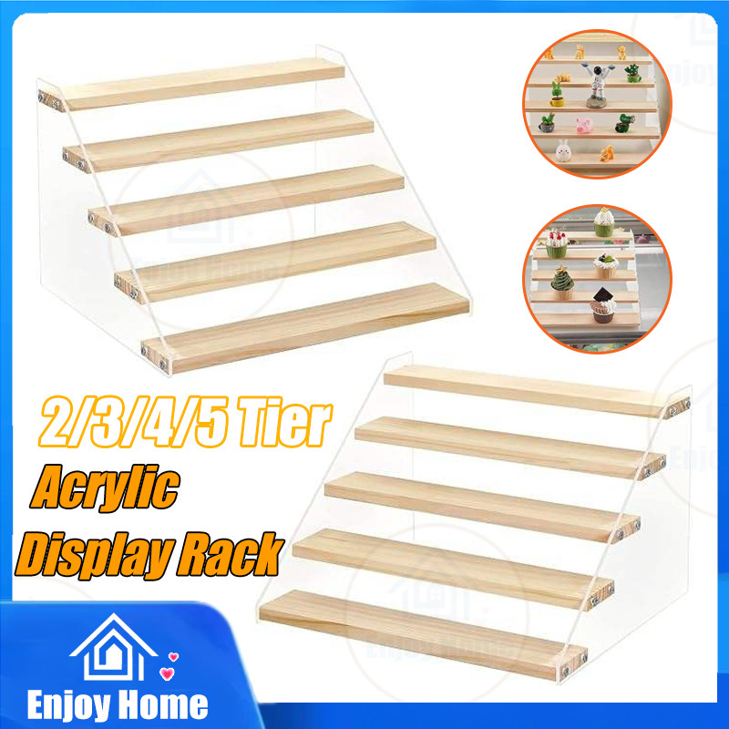 2/3/4/5 Tier Wooden Acrylic Display Stand Animation Model Riser Counter ...