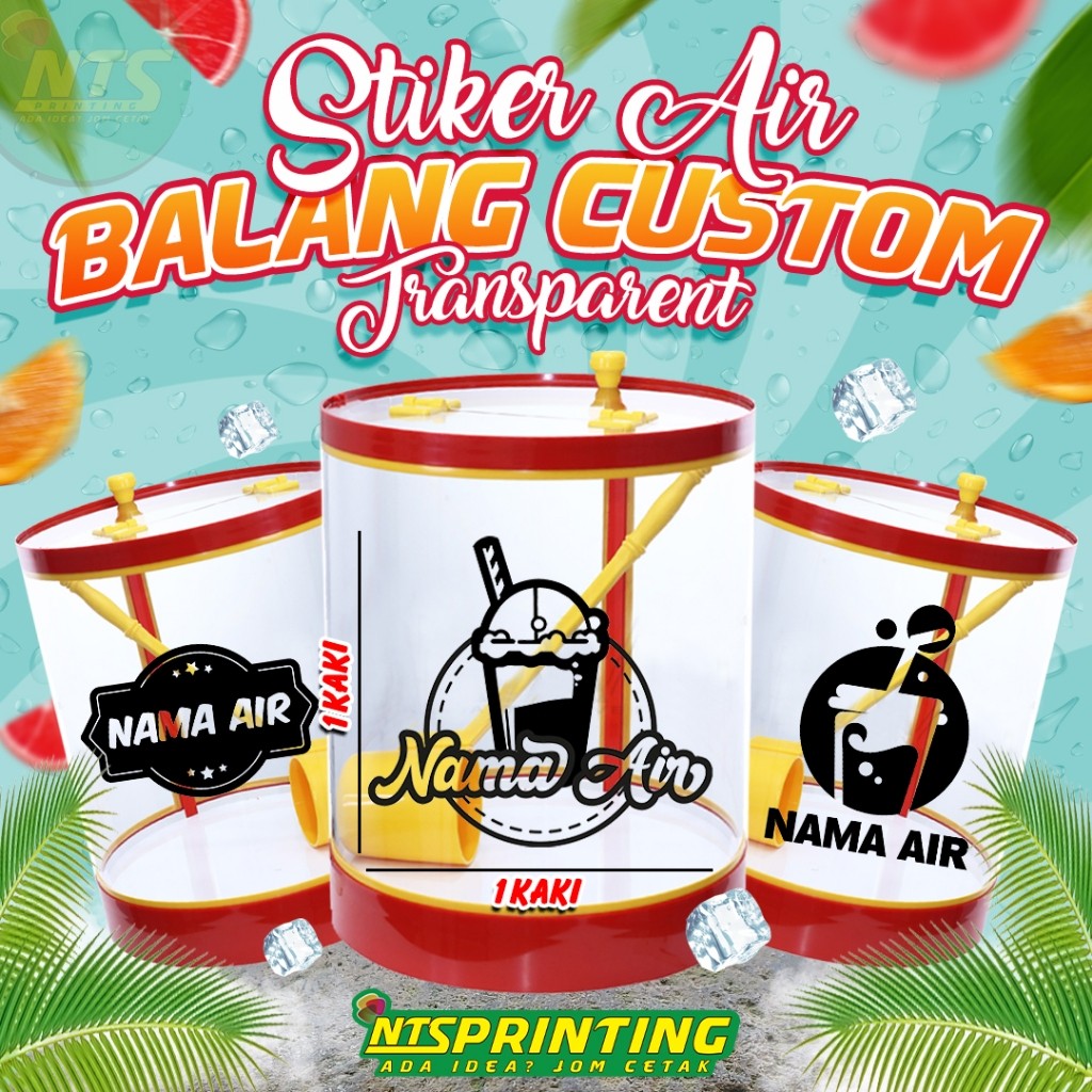🔥CUSTOM🔥 Sticker Air Balang Transparent Kalis Air - Aesthetic / Simple ...