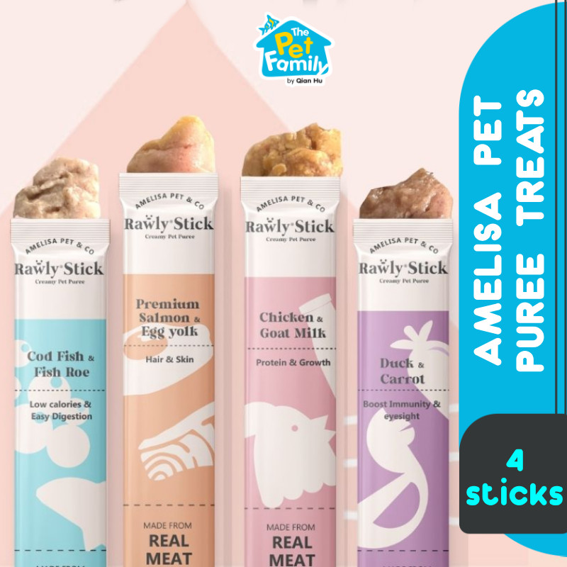 Amelisa Pet & Co. Rawly Stick Pet Puree Cream Treats (4 Stick/Pack ...