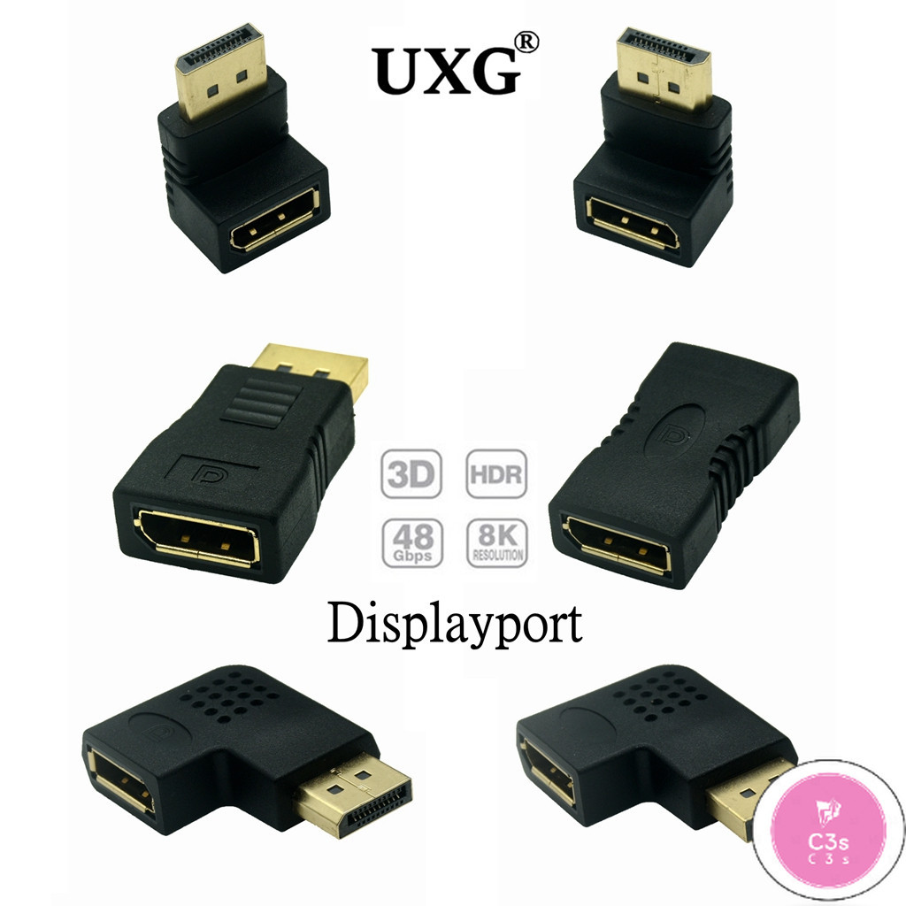 C3 UP Down Displayport Adapter Left Right Angled DP Adapter 4k/60Hz 2K ...