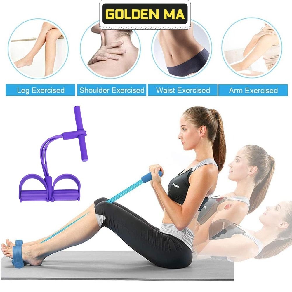 Pedal Resistance Band Elastic Sit Up 4-Tube MultiFunction Tension Pull ...