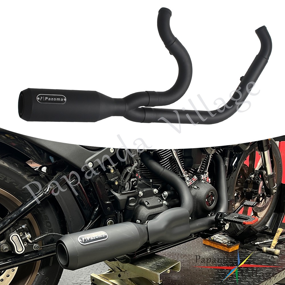 2-into-1 Big Bore Full Exhaust System Muffler Pipes For Harley M8 ...