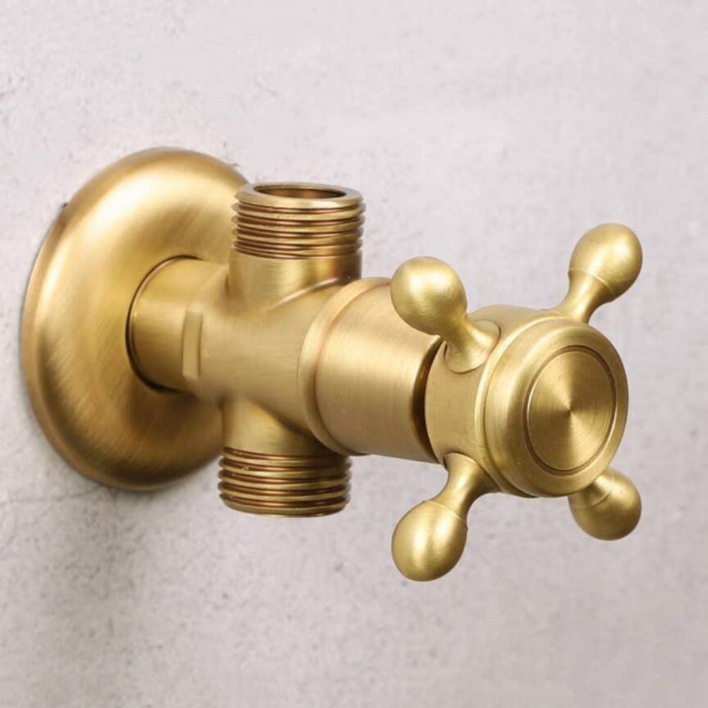 Antique Brass Triangle Valve Water Control Valve Bathroom Tap Water ...