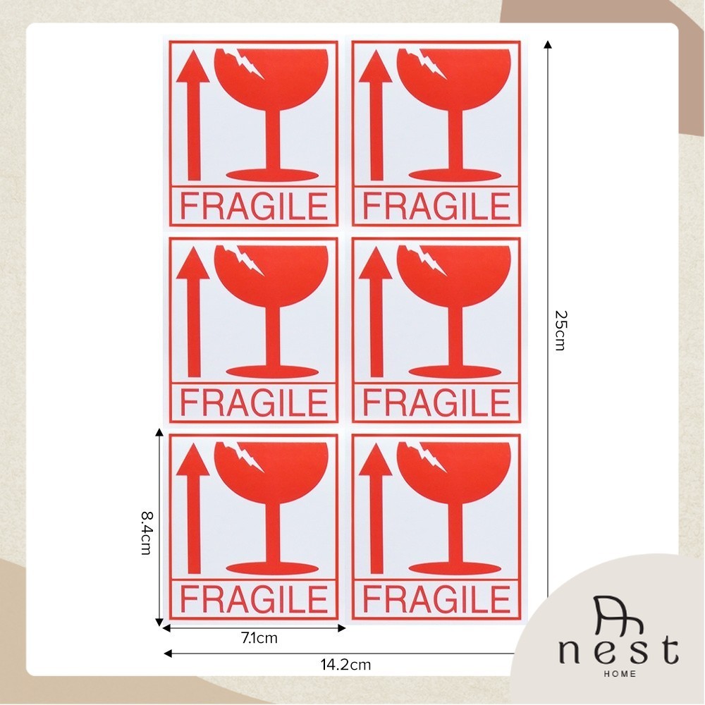 NestHome Fragile Label Sticker - Fragile Label / Carton Box Sticker ...