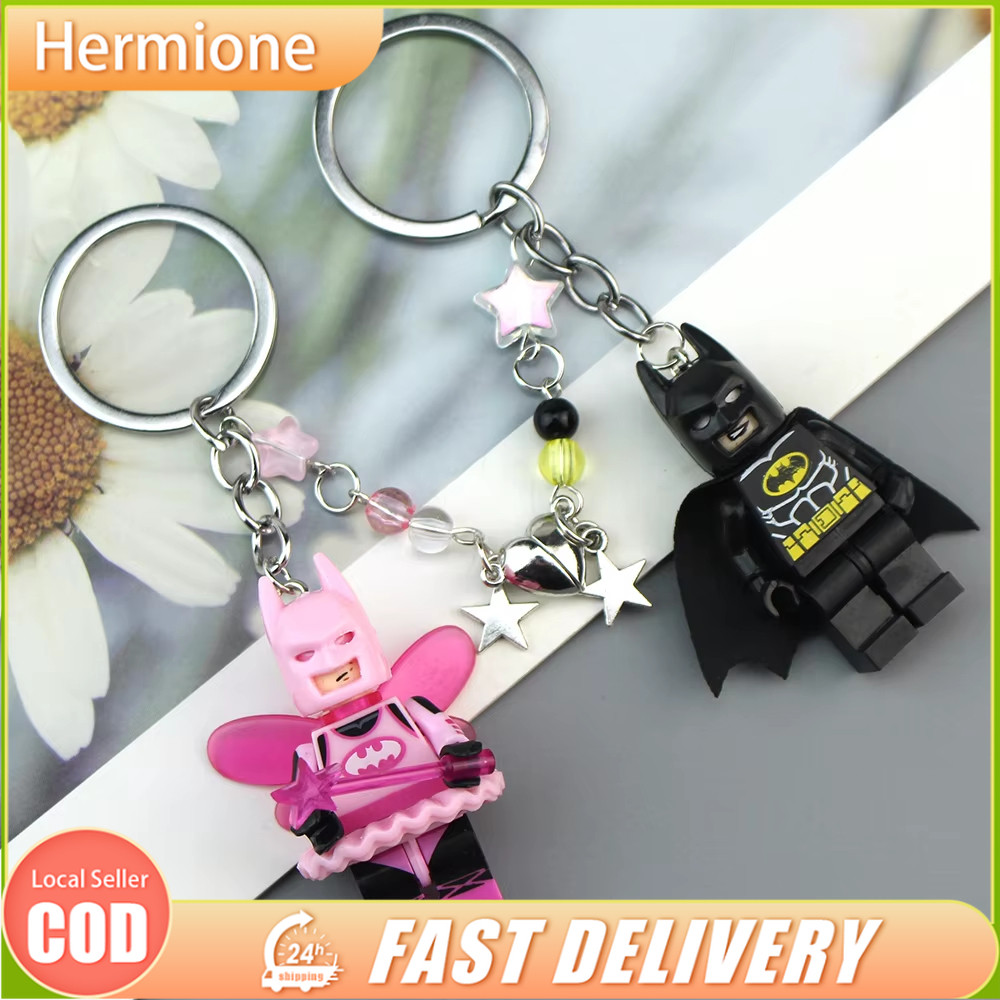 Batman Series Keychain Building Block Toy School Bag Pendant Key Ring ...