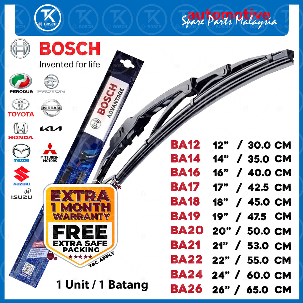 Bosch Advantage Car Windshield Wiper U-Hook (1 Unit) Perodua Proton ...