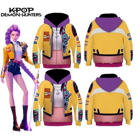 Kpop Demon Hunter Cosplay Costume Jacket Rumi Hoodie Cosplay Costume