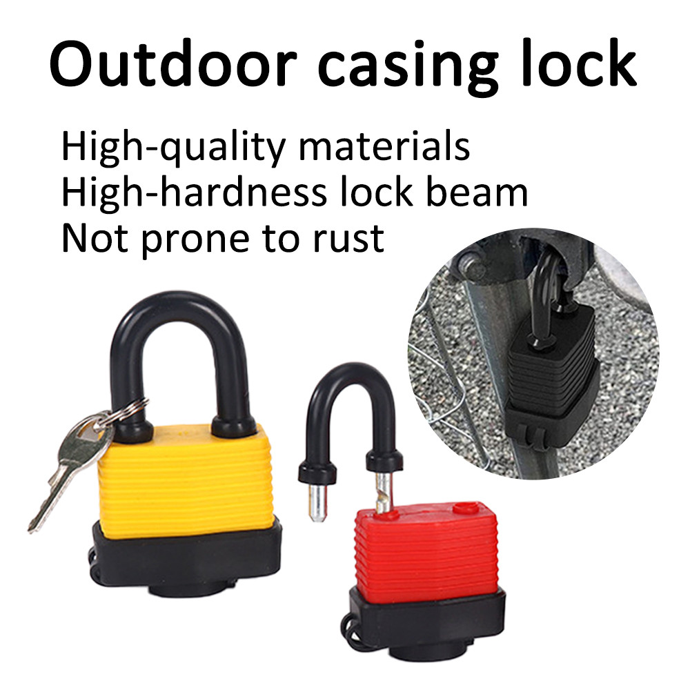 Steel Padlock Heavy ABS Covered Weatherproof Lock Commercial Safety ...