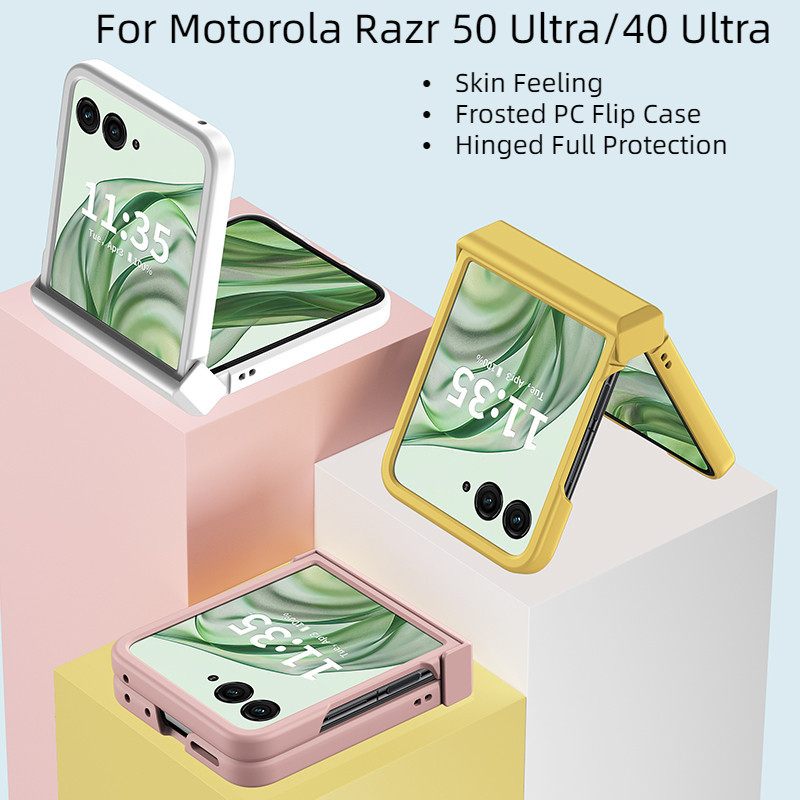 For MOTO Razr 50 Ultra Skin Feeling Frosted PC Hard Flip Case For ...