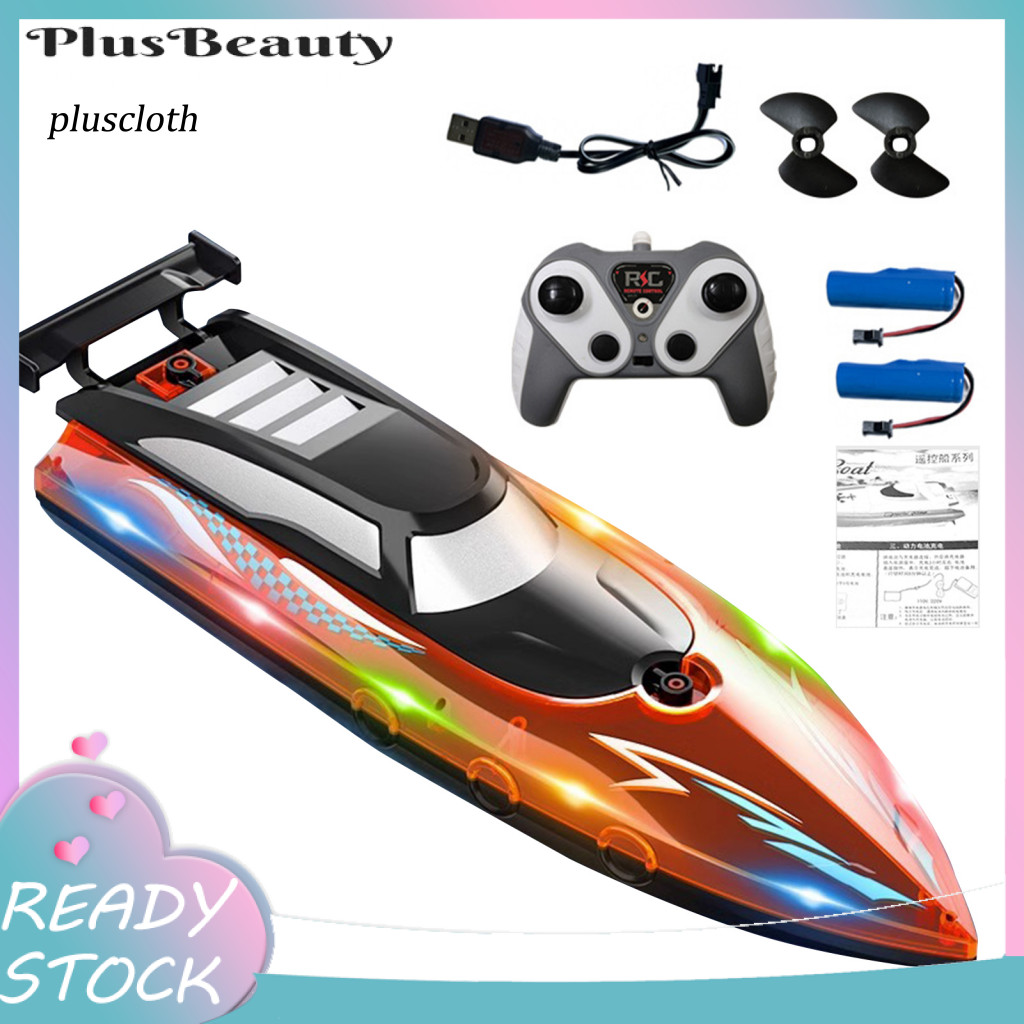 Remote Control Speedboat Waterproof Electric Rc Boat Toy with Led ...