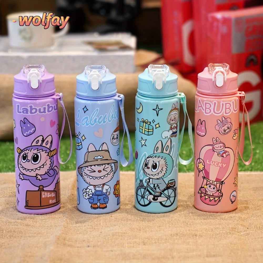 YOLANDA Labubu Water Bottle, Straw Included 700ml Labubu Coffee Cup ...