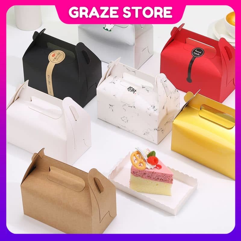 10pcs Portable Pastry Cake Box / Mousse Cake Box With Handle / Dessert ...
