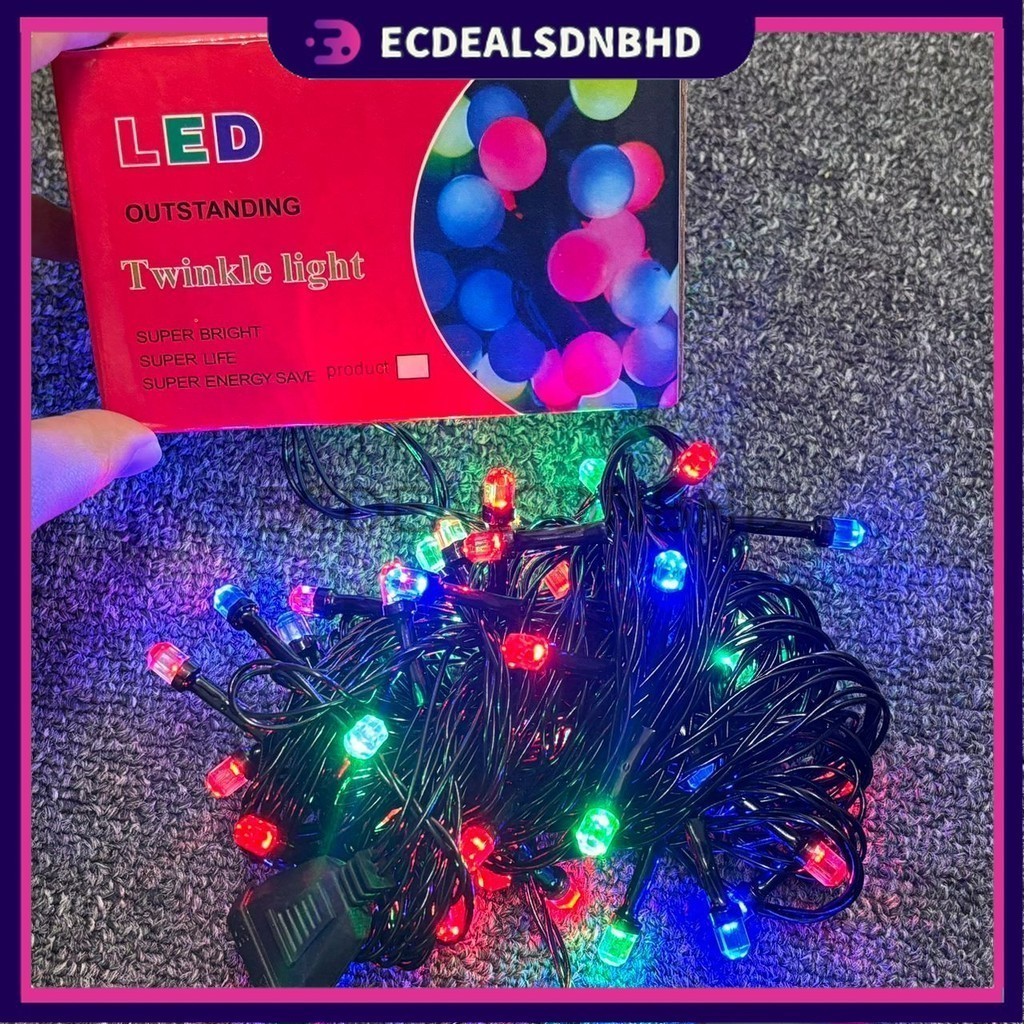 100L Lampu Raya Kelip-Kelip 10M Lampu Multi-Color LED 100 LED Light ...