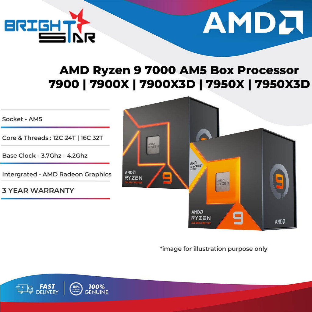 AMD Ryzen 9 7900 7900X 7950X AM5 Box Processor | Shopee Malaysia