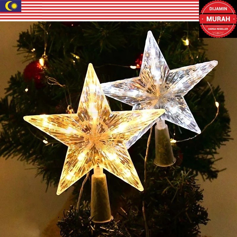 MP Christmas Tree Topper Stars LED Light / 3D Glitter Star Topper for ...