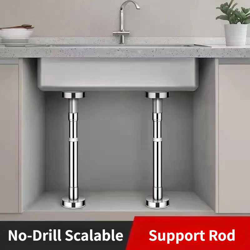 No-Drill Support Rod for Basin Under Sink Platform Kitchen Sink Bracket ...