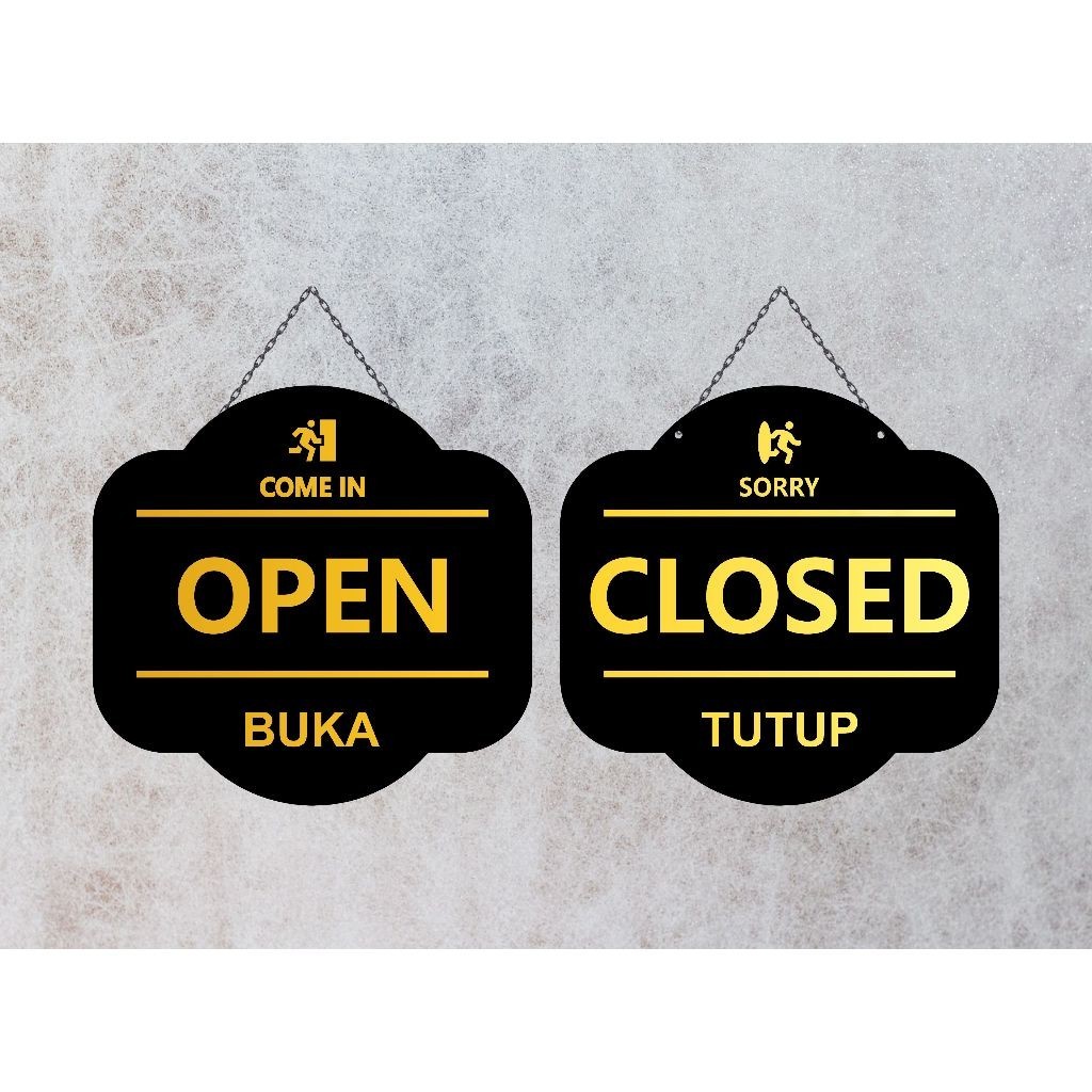 Acrylic Signage Open Close B | Acrylic open and close hanging B ...