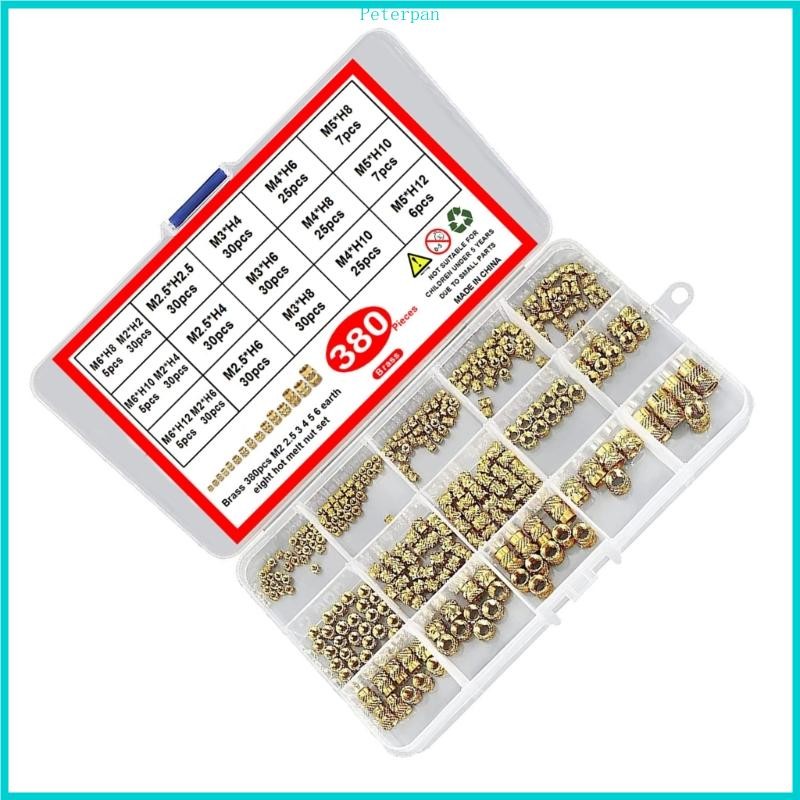 RPAN 380Pcs 2 2 5 3 4 5 6mm Threaded Inserts Metric Knurled Nut ...