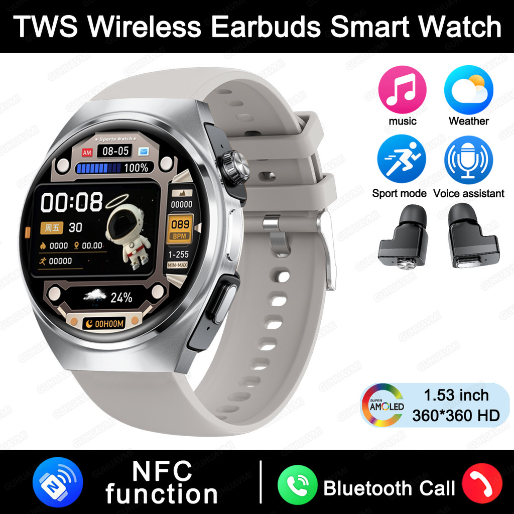2024 New Smart Watch With Earbuds TWS Bluetooth in Earphone